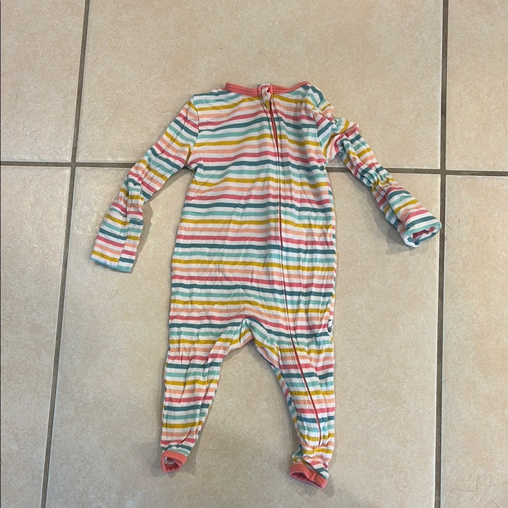 Free Birdies Colorful Striped Bamboo One Piece. Size 3-6 months.